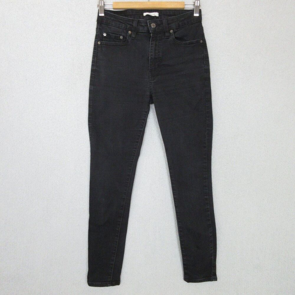 Levis 721 High Rise Skinny Jeans Womens 28 (28 x 29) Black Stretch